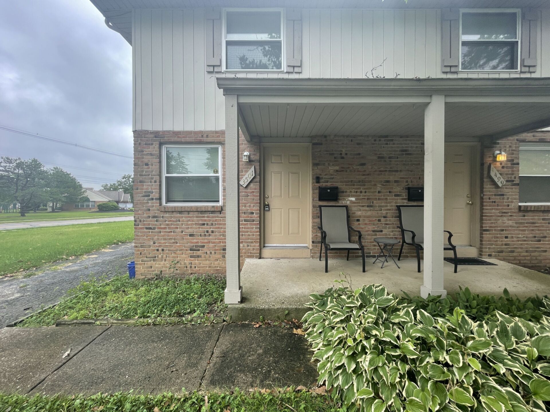 Duplex townhome unit with open backyard